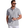 image:imageCOOFANDY Mens Polo Shirts Classic Short Sleeve Polo T Shirts Cotton Pique Casual Summer Fashion Golf ShirtLight Grey