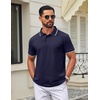 image:imageCOOFANDY Mens Polo Shirts Classic Short Sleeve Polo T Shirts Cotton Pique Casual Summer Fashion Golf ShirtNavy Blue
