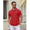 image:imageCOOFANDY Mens Polo Shirts Classic Short Sleeve Polo T Shirts Cotton Pique Casual Summer Fashion Golf ShirtRed