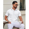 image:imageCOOFANDY Mens Polo Shirts Classic Short Sleeve Polo T Shirts Cotton Pique Casual Summer Fashion Golf ShirtWhite