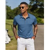 image:imageCOOFANDY Mens Polo Shirts Short Sleeve Casual Summer Collar Shirts Soft Breathable Polo Tee Shirts Classic Golf ShirtsDeep Blue