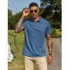image:imageCOOFANDY Mens Polo Shirts Short Sleeve Casual Summer Collar Shirts Soft Breathable Polo Tee Shirts Classic Golf ShirtsDeep Blue