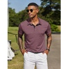 image:imageCOOFANDY Mens Polo Shirts Short Sleeve Casual Summer Collar Shirts Soft Breathable Polo Tee Shirts Classic Golf ShirtsRed