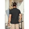 image:imageCOOFANDY Mens Polo Shirts Short Sleeve Pique Jersey Golf Shirt Casual Summer Collared TShirtsAblack