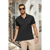 image:imageCOOFANDY Mens Polo Shirts Short Sleeve Pique Jersey Golf Shirt Casual Summer Collared TShirtsAblack