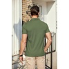 image:imageCOOFANDY Mens Polo Shirts Short Sleeve Pique Jersey Golf Shirt Casual Summer Collared TShirtsArmy Green