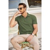 image:imageCOOFANDY Mens Polo Shirts Short Sleeve Pique Jersey Golf Shirt Casual Summer Collared TShirtsArmy Green