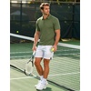 image:imageCOOFANDY Mens Polo Shirts Short Sleeve Pique Jersey Golf Shirt Casual Summer Collared TShirtsArmy Green