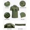 image:imageCOOFANDY Mens Polo Shirts Short Sleeve Pique Jersey Golf Shirt Casual Summer Collared TShirtsArmy Green