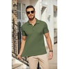 image:imageCOOFANDY Mens Polo Shirts Short Sleeve Pique Jersey Golf Shirt Casual Summer Collared TShirtsArmy Green