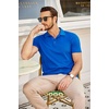 image:imageCOOFANDY Mens Polo Shirts Short Sleeve Pique Jersey Golf Shirt Casual Summer Collared TShirtsBlue