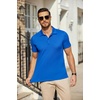 image:imageCOOFANDY Mens Polo Shirts Short Sleeve Pique Jersey Golf Shirt Casual Summer Collared TShirtsBlue