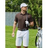 image:imageCOOFANDY Mens Polo Shirts Short Sleeve Pique Jersey Golf Shirt Casual Summer Collared TShirtsBrown