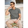 image:imageCOOFANDY Mens Polo Shirts Short Sleeve Pique Jersey Golf Shirt Casual Summer Collared TShirtsDark Grey