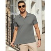 image:imageCOOFANDY Mens Polo Shirts Short Sleeve Pique Jersey Golf Shirt Casual Summer Collared TShirtsDark Grey