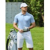 image:imageCOOFANDY Mens Polo Shirts Short Sleeve Pique Jersey Golf Shirt Casual Summer Collared TShirtsLight Blue