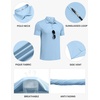 image:imageCOOFANDY Mens Polo Shirts Short Sleeve Pique Jersey Golf Shirt Casual Summer Collared TShirtsLight Blue