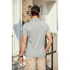 image:imageCOOFANDY Mens Polo Shirts Short Sleeve Pique Jersey Golf Shirt Casual Summer Collared TShirtsLight Grey