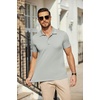 image:imageCOOFANDY Mens Polo Shirts Short Sleeve Pique Jersey Golf Shirt Casual Summer Collared TShirtsLight Grey