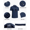 image:imageCOOFANDY Mens Polo Shirts Short Sleeve Pique Jersey Golf Shirt Casual Summer Collared TShirtsNavy Blue