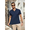 image:imageCOOFANDY Mens Polo Shirts Short Sleeve Pique Jersey Golf Shirt Casual Summer Collared TShirtsNavy Blue