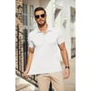 image:imageCOOFANDY Mens Polo Shirts Short Sleeve Pique Jersey Golf Shirt Casual Summer Collared TShirtsWhite