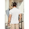 image:imageCOOFANDY Mens Polo Shirts Short Sleeve Pique Jersey Golf Shirt Casual Summer Collared TShirtsWhite