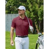 image:imageCOOFANDY Mens Polo Shirts Short Sleeve Pique Jersey Golf Shirt Casual Summer Collared TShirtsWine Red