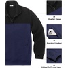 image:imageCOOFANDY Mens Quarter Zip Pullover Quilted Sweatshirt Knit Long Sleeve Mock Neck Sweater Polo with PocketZcolor Block NavyBlack