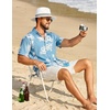 image:imageCOOFANDY Mens Short Sleeve Button Down Shirt Casual Cotton Shirts Beach Summer Linen Shirts with PocketBluewhite Flower