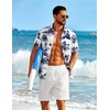 image:imageCOOFANDY Mens Short Sleeve Button Down Shirt Casual Cotton Shirts Beach Summer Linen Shirts with PocketCoconut Treewhite
