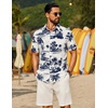 image:imageCOOFANDY Mens Short Sleeve Button Down Shirt Casual Cotton Shirts Beach Summer Linen Shirts with PocketCoconut Treewhite