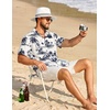 image:imageCOOFANDY Mens Short Sleeve Button Down Shirt Casual Cotton Shirts Beach Summer Linen Shirts with PocketCoconut Treewhite