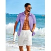 image:imageCOOFANDY Mens Short Sleeve Button Down Shirt Casual Cotton Shirts Beach Summer Linen Shirts with PocketLavender