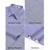image:imageCOOFANDY Mens Short Sleeve Button Down Shirts Casual Linen Shirts for Men Textured Summer Beach ShirtDenim Blue