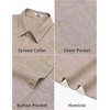 image:imageCOOFANDY Mens Short Sleeve Button Down Shirts Casual Linen Shirts for Men Textured Summer Beach ShirtKhaki