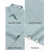 image:imageCOOFANDY Mens Short Sleeve Button Down Shirts Casual Linen Shirts for Men Textured Summer Beach ShirtLight Blue
