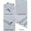 image:imageCOOFANDY Mens Short Sleeve Button Down Shirts Casual Linen Shirts for Men Textured Summer Beach ShirtLight Blue