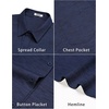 image:imageCOOFANDY Mens Short Sleeve Button Down Shirts Casual Linen Shirts for Men Textured Summer Beach ShirtNavy Blue