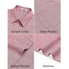 image:imageCOOFANDY Mens Short Sleeve Button Down Shirts Casual Linen Shirts for Men Textured Summer Beach ShirtPink