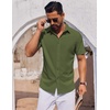 image:imageCOOFANDY Mens Short Sleeve Button Down Shirts Casual Summer Shirt Untucked Dress ShirtsArmy Green