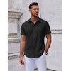 image:imageCOOFANDY Mens Short Sleeve Button Down Shirts Casual Summer Shirt Untucked Dress ShirtsBlack
