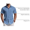 image:imageCOOFANDY Mens Short Sleeve Button Down Shirts Casual Summer Shirt Untucked Dress ShirtsCaptain Blue