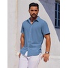 image:imageCOOFANDY Mens Short Sleeve Button Down Shirts Casual Summer Shirt Untucked Dress ShirtsCaptain Blue
