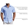 image:imageCOOFANDY Mens Short Sleeve Button Down Shirts Casual Summer Shirt Untucked Dress ShirtsClear Blue