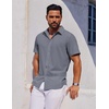 image:imageCOOFANDY Mens Short Sleeve Button Down Shirts Casual Summer Shirt Untucked Dress ShirtsDark Grey