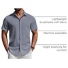 image:imageCOOFANDY Mens Short Sleeve Button Down Shirts Casual Summer Shirt Untucked Dress ShirtsDark Grey