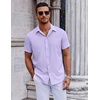 image:imageCOOFANDY Mens Short Sleeve Button Down Shirts Casual Summer Shirt Untucked Dress ShirtsLavender