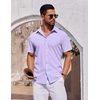 image:imageCOOFANDY Mens Short Sleeve Button Down Shirts Casual Summer Shirt Untucked Dress ShirtsLavender