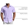 image:imageCOOFANDY Mens Short Sleeve Button Down Shirts Casual Summer Shirt Untucked Dress ShirtsLavender